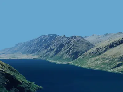 Mountains Valley Range - Queenstown New Zealand 3D model