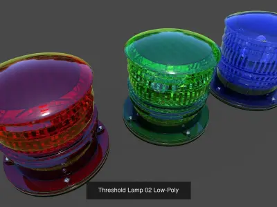 Airport runway lights Collection - Low Poly 3D Model Pack