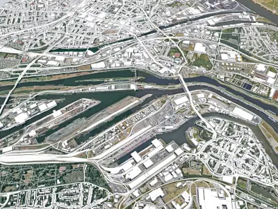 Cityscape Deisburg Germany 3D model