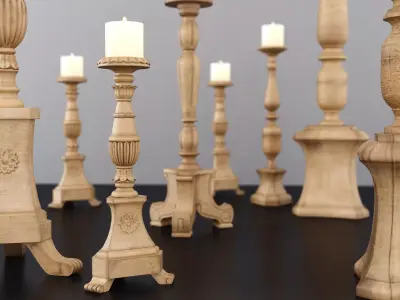 Florentine Candlesticks 3D model