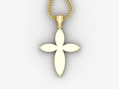 Light Gold 18K Cross Pendant 1CP054 3D print model