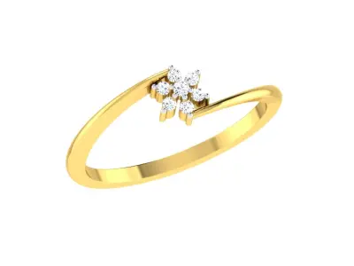 Solitaire Engagement Wedding Bypass Ring  3D print model buy