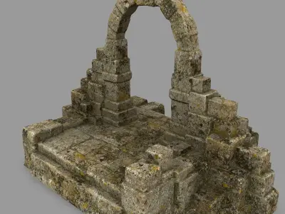gate 2 stone arch Low-poly 3D model
