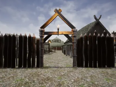 Viking Village for Unreal Low-poly 3D model