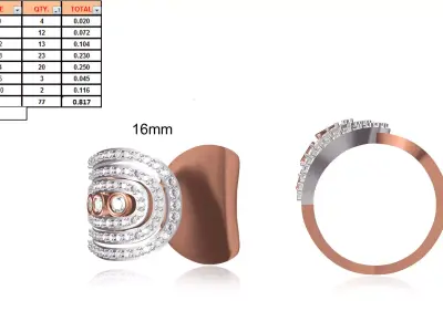 Ladies-Elegant Stone Rings For Womens 56 3D print model