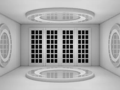 Futuristic Room Low-poly 3D model