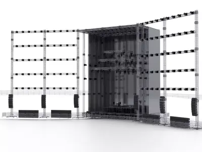 Concert Stage and Crowd - Full scene Venue 3D model