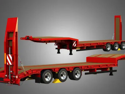 Schwarzmuller Trailer - 3-Axle Low Loader 3D model