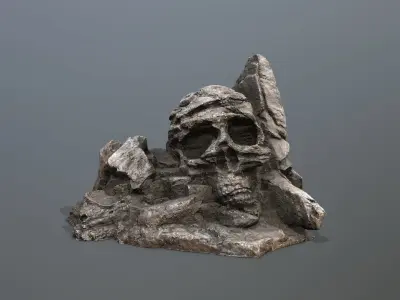 Skull Rock Low-poly 3D model order