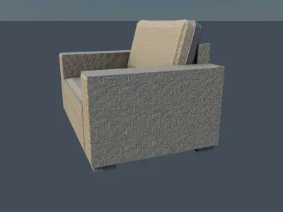 Armchair lounge chair Low-poly 3D model