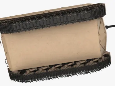  Tracked Combat Robot with Twin Autocannons and Missiles Sand 