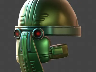 Gas mask helmet 3d model scifi Low-poly  Low-poly 3D model 298