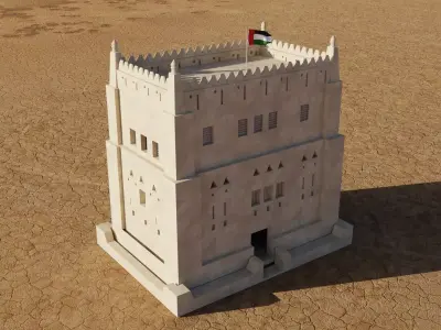 Al Murabaa Fort UAE Low-poly 3D model
