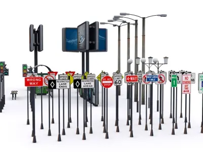 street elements 71 model Low-poly 3D model