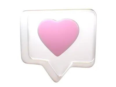 Socail Media Heart Bubble v1 010 Low-poly 3D model