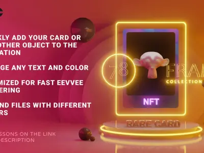 Neon Blender NFT PODIUM animated template 3D model