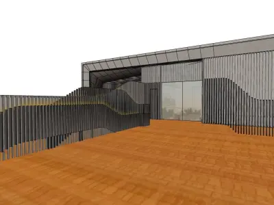 Gate House with Site Office 3D Model 3D model