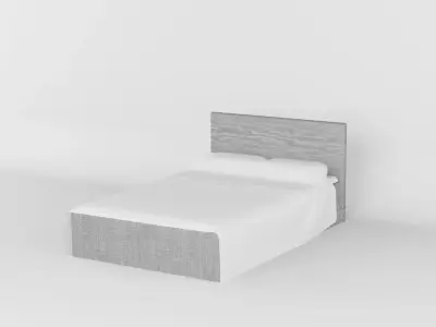 bed maden in light color with gray bumpers  Low-poly 3D model