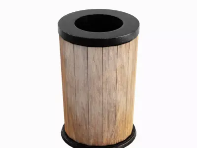 Street Trash Can B 04 Low-poly 3D model