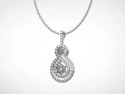 PE1401 Classic Solitaire Pendant half ct CAD STL 18K  3g 3D print model