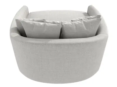 Claudia 62 inch Curved Slopped Arm Loveseat 3D model