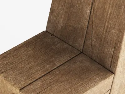 Industry West - Harvest Occasional Wooden Chair 3D model 3D model