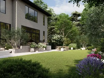 3D Exterior Scene 3D model design garden and landscape 3D model 10