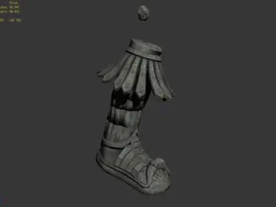 Broken Soldier Statue - Stone Rubble 05 3D model