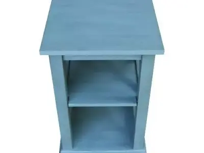 Antique Washed Heather Gray Cosgrave Floor Shelf  3D model