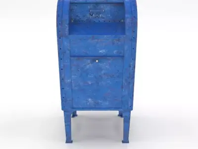 Mailbox Lowpoly Weathered 2 PBR Low-poly 3D model