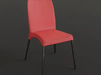 Stackable Plastic Chair Low-poly 3D model shop