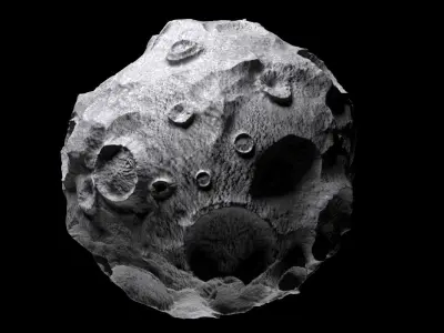 Asteroid01 asteroid with holes in it 3D model