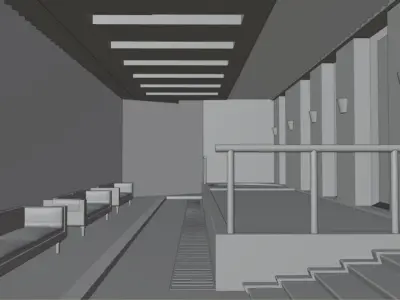 Indoor Pool Low-poly 3D model