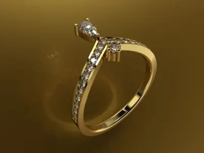 Set Light Fashion Ring - 3D Jewelry - 4 Models 3D print model