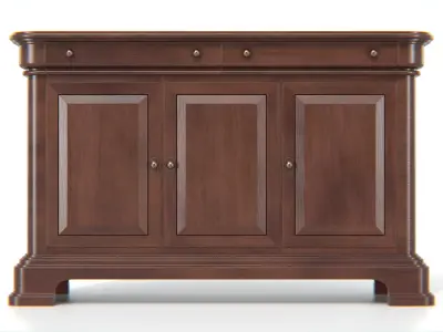 Antique Wooden Sideboard Cabinet Low-poly 3D model