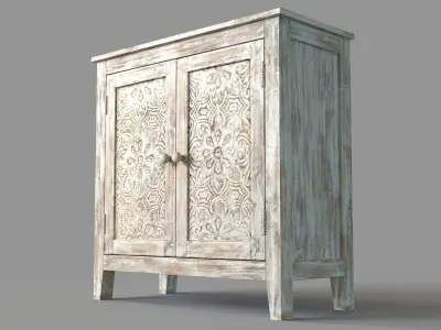 Gloria Cabinet White Wash 3D model