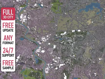 Tangerang - 3D City Model Low-poly 3D model