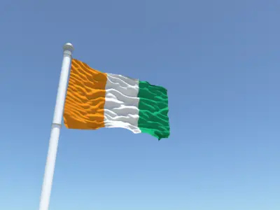 Ivory Coast flag 3D model