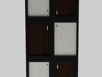 The Wardrobe wooden cabinet with doors and drawers 3D model