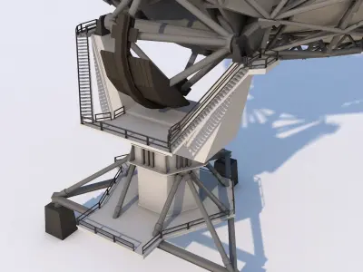 Poly Satellite Dish Telescope Low-poly 3D model
