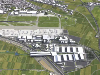 Stuttgart - 3D Airport Model Low-poly 3D model