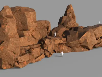 Mountain desert Rocks - 3D Models PBR Pack 04 Low-poly 3D model