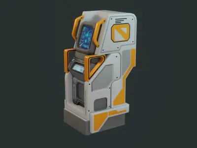 Sci-Fi Computer - Game Ready - PBR Low-poly 3D model purchase