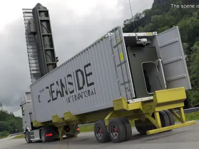  Ballistic Missile Container on Semi Trailer with Truck 