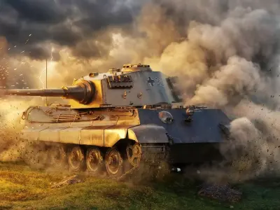 Tank Tiger WW2 AAA  Low-poly 3D model