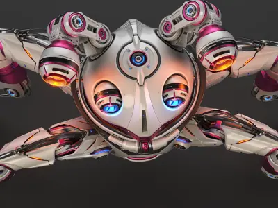 Sci-Fi Quadruped Robot - Rigged 3D model