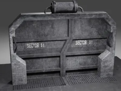 Door - Sci-fi Door - Low Poly Game Ready - 3D Model Low-poly 3D model