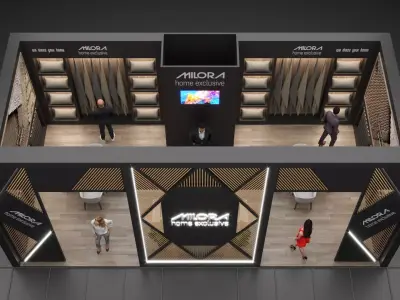 3-Modern Exhibition Booth 10x5m - 3ds Max - Corona Renderer Low-poly 3D model