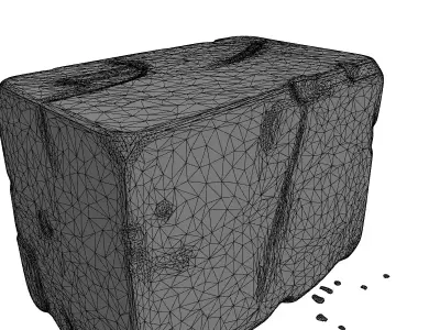 Realistic Worn Concrete Block Low-poly 3D model