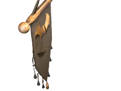 Dark Dragon Wall Banner Low-poly 3D model